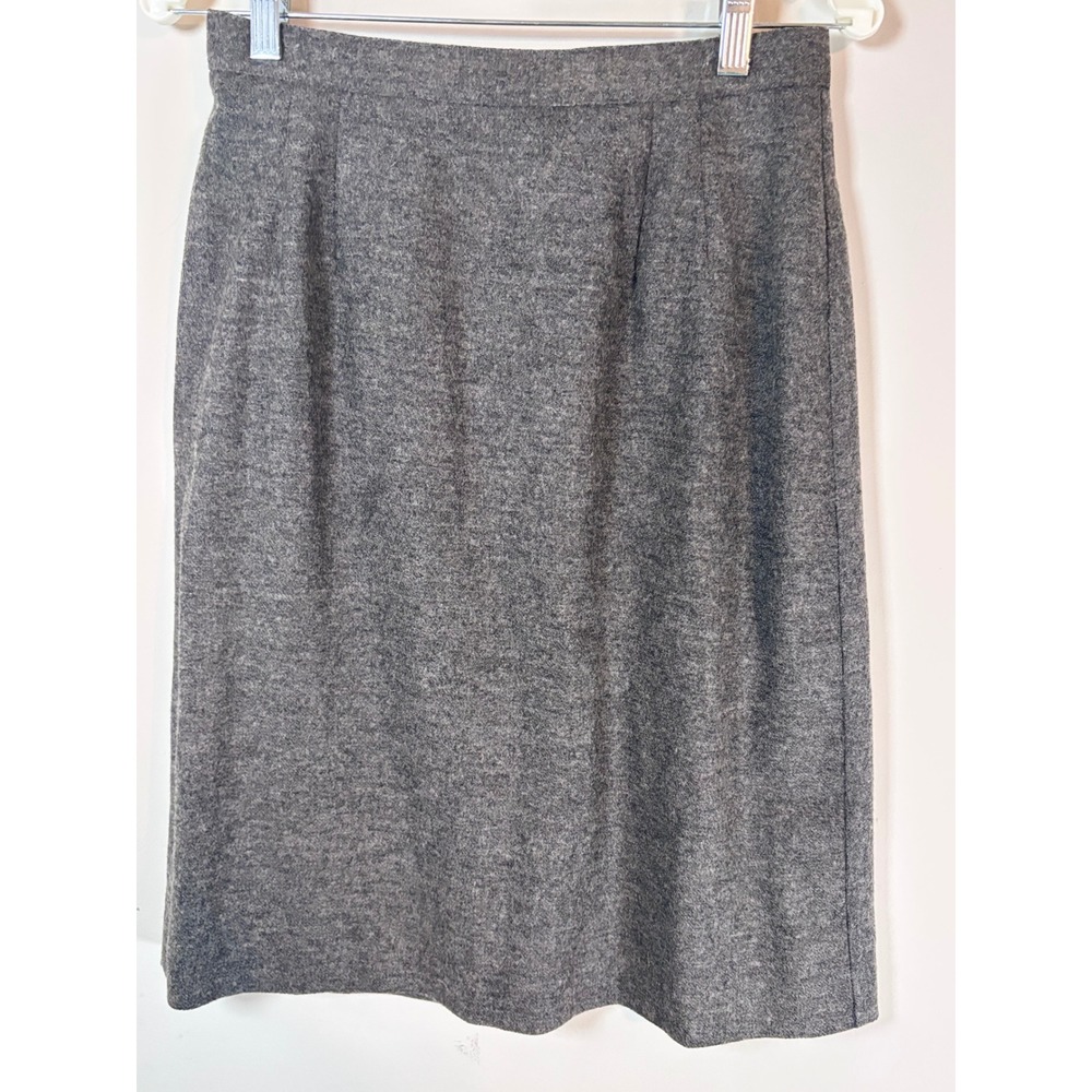 Briggs New York Vintage Wool Blend Pencil Skirt Gray Heathered Career Wear 12
